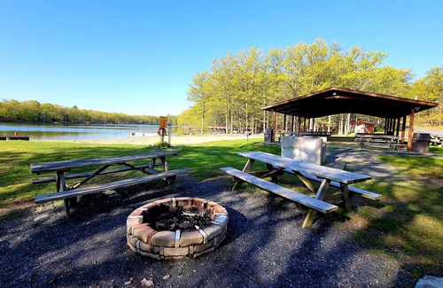 Pocono Mountain Lake House | Pocono's Retreat with Gameroom, Firepit, and Lake