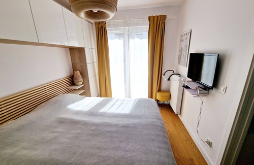 Krakow Apartment | Bright Rydlowka Apartment with Huge Balcony & Kitchen