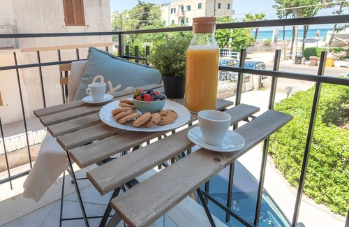 Rivabella Apartment | Relax at Ponticello sul Mare: Beachfront with Sea Views