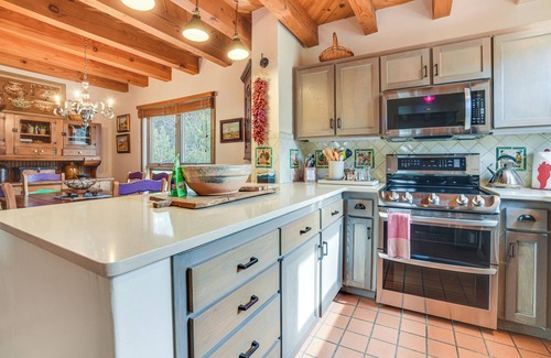 Nambe Pueblo House | Mountain View Retreat: Steps from Historic Plaza with Pool