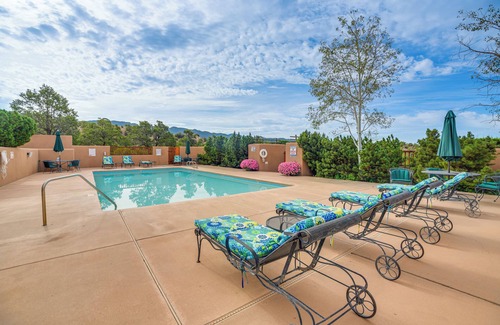 Nambe Pueblo House | Mountain View Retreat: Steps from Historic Plaza with Pool