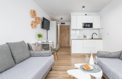 Dziwnowek Apartment | Cozy Studio at Porta Mare with Balcony & Ocean View