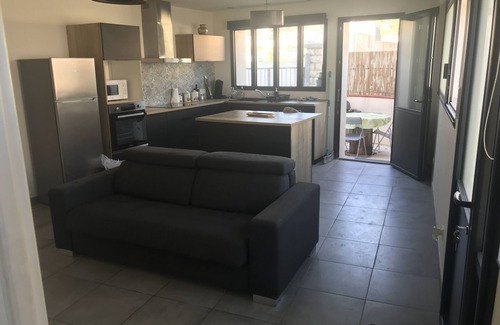 Poussan Apartment | Cozy Poussan Apartment with Terrace for 4 Guests