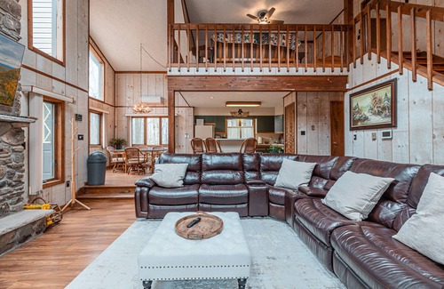 Gouldsboro Cabin | Idyllic Cabin Retreat in a Wooded Oasis with Pool & Spa