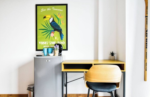 Sofia City Center Apartment | Cozy Private Room with Desk, Fridge & Terrace Views
