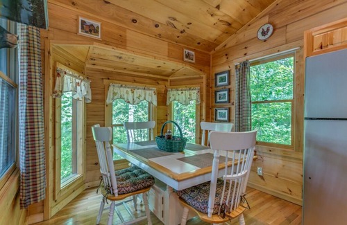 Morganton Cabin | Tranquil Wooded Retreat with Outdoor Fireplace & Spa