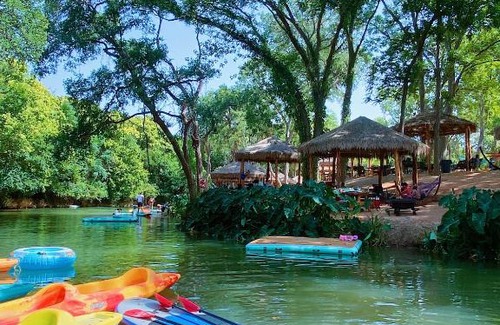 Sutherland Springs House | Relaxing Glamping Cabin #A with Pool & Hot Tub Access