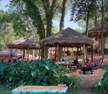 Sutherland Springs House | Relaxing Glamping Cabin #A with Pool & Hot Tub Access