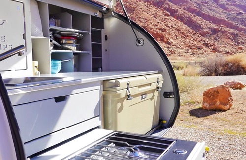 Moab House | Experience Nature at Red Rock Base Camps Teardrop Trailer