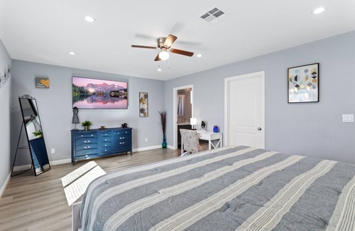 Moreno Valley House | Modern Retreat Near Field Air Museum with Stunning Lake Views