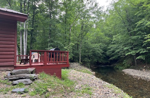 Board Camp Cabin | Idyllic Cabin on Sugar Creek: Pool & Kitchen Amenities