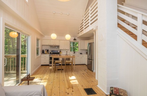 Belfast House | Inviting Woodland Retreat with Deck & Firepit near Swan Lake