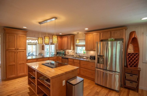 West Jefferson Ski Chalet | River-Front Retriever Beach: Pet-Friendly Fun & Fire Pits