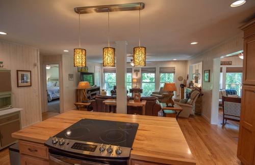 West Jefferson Ski Chalet | River-Front Retriever Beach: Pet-Friendly Fun & Fire Pits