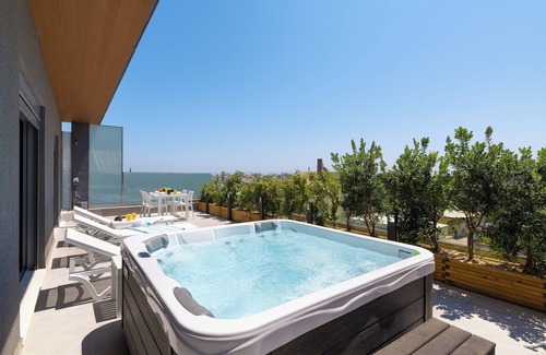 Petaloudes Apartment | Rhodes Skyline Suite with Outdoor Jacuzzi & Sea View