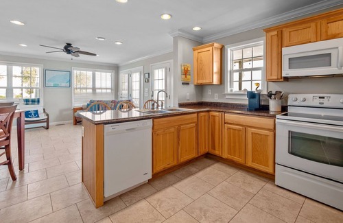 Minnesott Beach House | Waterfront River House with Private Dock & Hot Tub