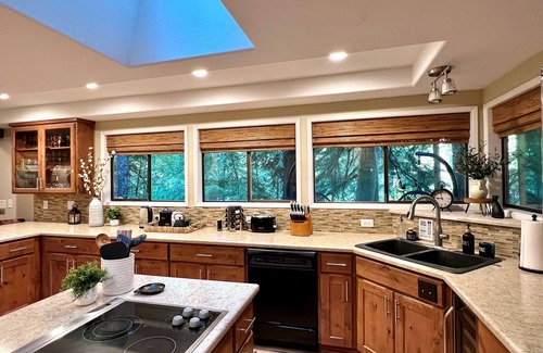 Rhododendron Cabin | Idyllic Riverfront A-frame near Mt. Hood with Hot Tub