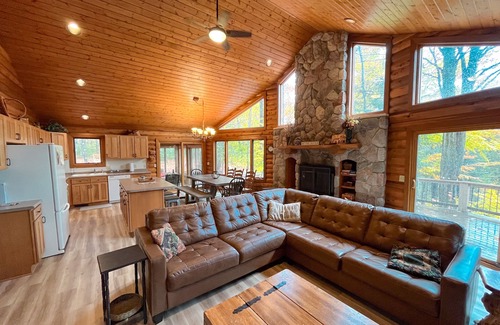 Thompsonville House | Inviting Betsie River Cabin with Spa and Family Amenities