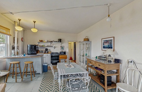 Wiscasset Condo | Riverside Retreat: Deck with Water Views, Steps to Dining