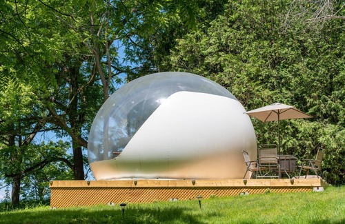 Sutton Cottage | Riverfront Cottage with 2 Geodesic Domes