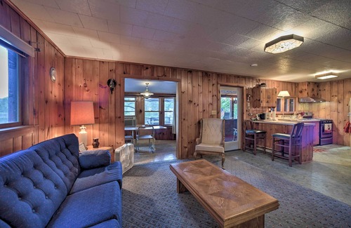 Lake Luzerne Cabin | Idyllic Riverfront Getaway with Dock Near Saratoga