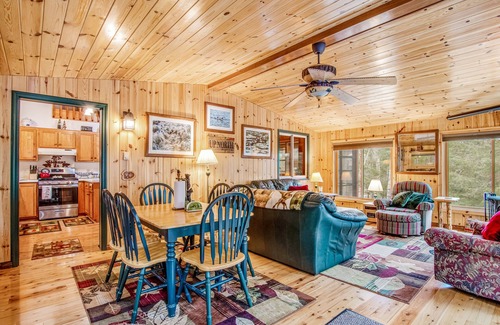Lac du Flambeau Cabin | Riverfront Retreat with Dock, Kitchen & Firepit - Rated 10/10