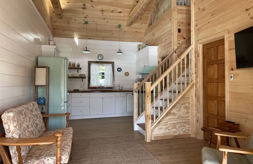 Lake Luzerne Cabin | Riverside Retro Style Cottage with Oceanfront Charm