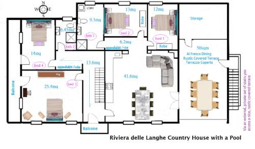 Monchiero House | Elegant Riviera delle Langhe Wine Country House with Pool
