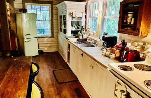 Jones Mills Cabin | Rustic Log Cabin Hideaway with Lake View & Pool Access