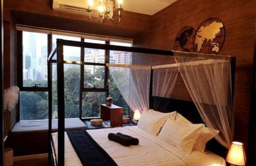 Golden Triangle Apartment | Charming Log Cabin Retreat in Heart of KL with Pool