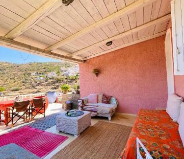 Ioulida House | Pet-Friendly Rose Boho House in Beautiful Kea, Ioulis