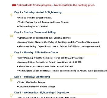 Nile River Luxor Hotel | Experience Nile Cruise Adventures: 5-Star Luxury Awaits