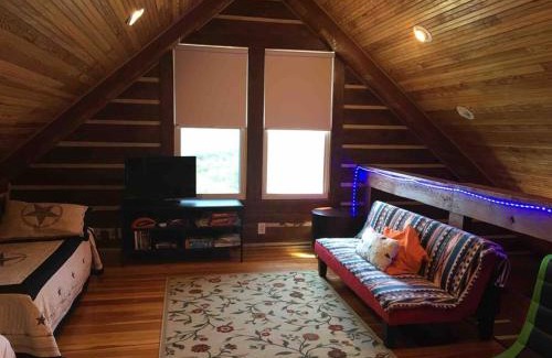 Oatmeal House | RUSTIC ARMADILLO CABIN with VIEW BY HIDDEN FALL PARK, Fenced yard for Dogs