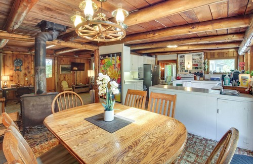 Bandon Cabin | Rustic Bandon Log Cabin with Ocean View & Spa Retreat