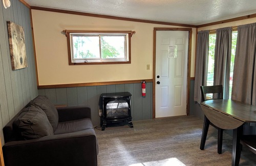 Sand Creek Cabin | Rustic cabins in secluded campground with lake access and woods to wander in.