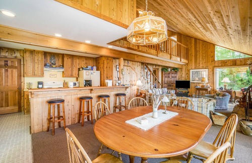 Lake Township House | Rustic Retreat with Lake Views, Wraparound Deck & Pool