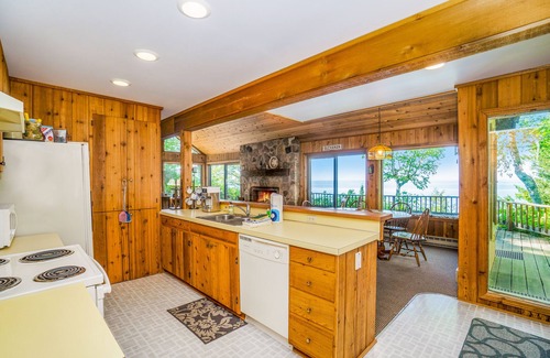 Lake Township House | Rustic Retreat with Lake Views, Wraparound Deck & Pool