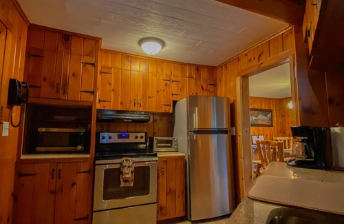 Lake George Cabin | Rustic Log Cabin - Steps from the Village with Pool & Lake View
