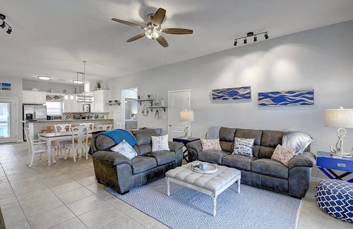Shibui Sands House | Sandbar Retreat: Private Pool & Golf Cart with Ocean Views