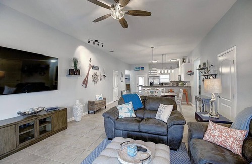 Shibui Sands House | Sandbar Retreat: Private Pool & Golf Cart with Ocean Views