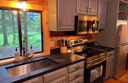 Greenfield Center Cabin | Discover Saratoga Track & Streamside Retreat: Pet Friendly Haven
