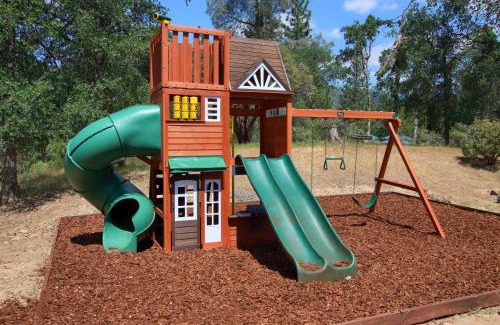 Yosemite Forks House | Serene Getaway: Hot Tub, Game Room & Playground Fun