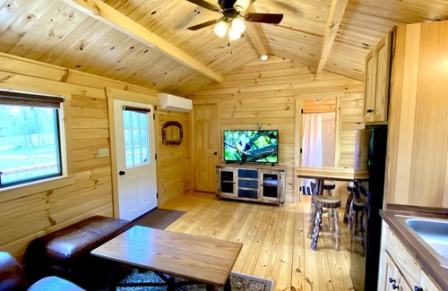 Lupton City Cabin | Cozy Screech Owl Cabin for 2 with Spa & Breakfast