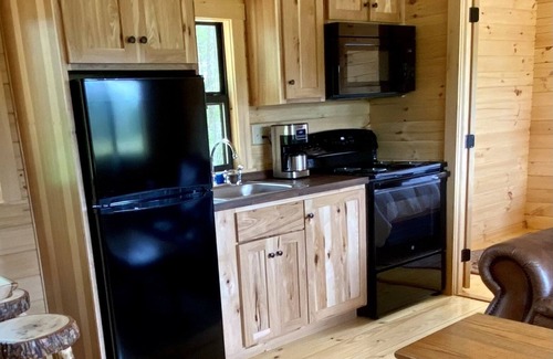 Lupton City Cabin | Cozy Screech Owl Cabin for 2 with Spa & Breakfast