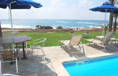 Kissonerga Villa | Sea Front Villa with Private Heated Pool in Serene Paphos
