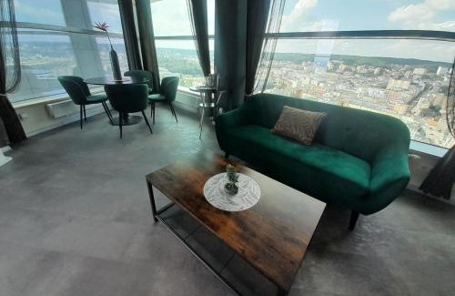 Srodmiescie Apartment | SEA TOWERS PENTHOUSE at 28 last floor! PANORAMIC Sea & City frontal Views from GLASS CORNER TRIANGLE! 75m2! Terrace