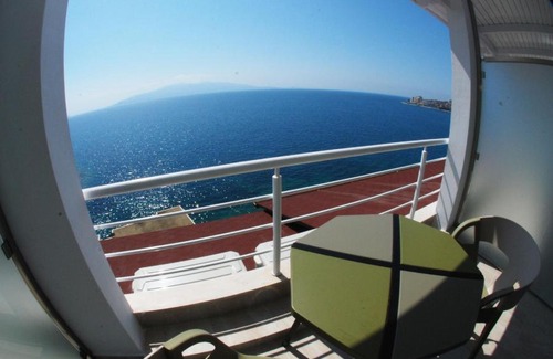 Sarande Apartment | Romantic Seaview Studios with Oceanfront Charm for Couples