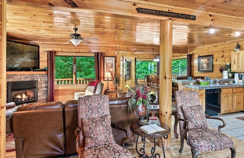 Sevierville Cabin | Tranquil Retreat with Hot Tub & Game Room Near Easy Roads