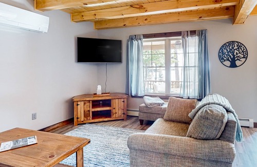 Sebago House | Secluded, lake-view home with dock, canoe, kayaks, and washer/dryer