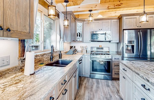 Sebago House | Secluded, lake-view home with dock, canoe, kayaks, and washer/dryer